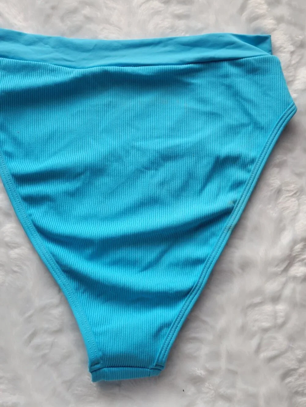 L*Space Blue  Bikini Bottom Women's Medium Ribbed Swimwear by Revolve NWOT